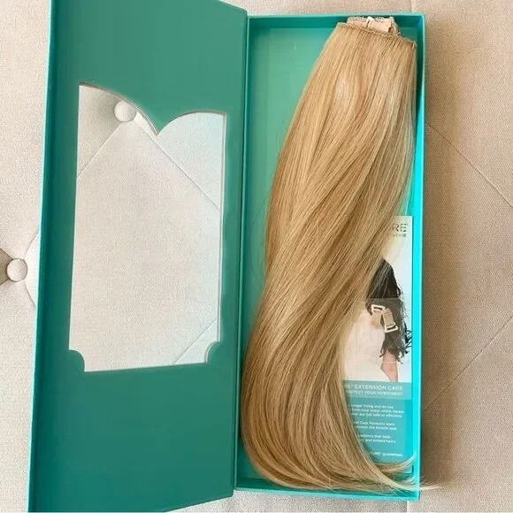 Halocouture Hair Extensions 16 Inches #112 Warm Blonde w Highlights - Picture 10 of 14